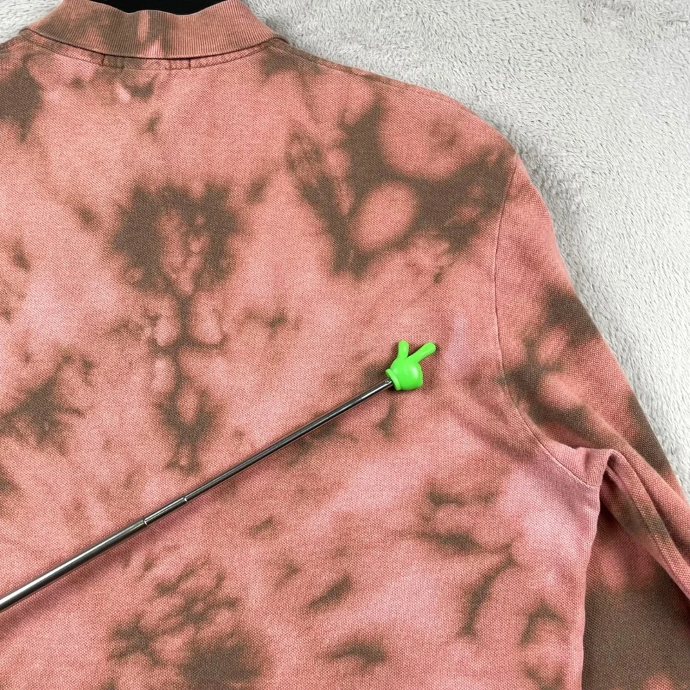 Polo Ralph Lauren Shirt Mens Large Pink Brown Tie Dye Long Sleeve  USA Made